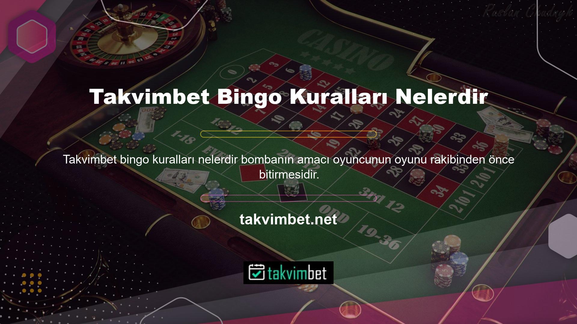 Bingo için belirlenen kurallar genellikle çoğu casino için geçerlidir